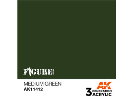 обзорное фото Акрилова фарба MEDIUM GREEN / СЕРЕДНЕ-ЗЕЛЕНИЙ FIGURES  АК-інтерактив AK11412 Figure Series