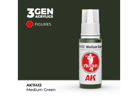 обзорное фото Акрилова фарба MEDIUM GREEN / СЕРЕДНЕ-ЗЕЛЕНИЙ FIGURES  АК-інтерактив AK11412 Figure Series