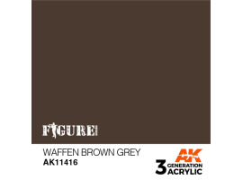обзорное фото Acrylic paint WAFFEN BROWN GRAY -  FIGURE AK-interactive AK11416 Figure Series