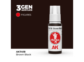 обзорное фото Акриловая краска BROWN BLACK – КОРИЧНЕВО - ЧЕРНЫЙ FIGURES АК-интерактив AK11418 Figure Series