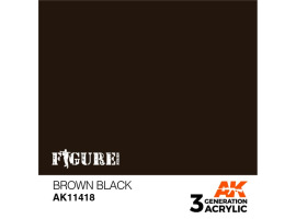 обзорное фото Acrylic paint BROWN BLACK –  FIGURES AK-interactive AK11418 Figure Series