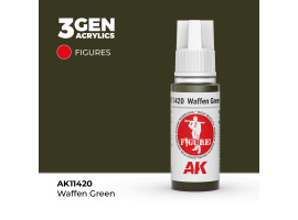 Акрилова фарба WAFFEN GREEN – НІМЕЦЬКИЙ ЗЕЛЕНИЙ FIGURE АК-interactive AK11420