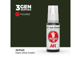 обзорное фото Акрилова фарба DARK OLIVE GREEN – ТЕМНО-ОЛИВКОВИЙ ЗЕЛЕНИЙ FIGURES АК-інтерактив AK11421 Figure Series