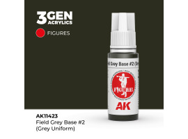 обзорное фото Акриловая краска GREY BASE #2 GREY UNIFORM –  СЕРАЯ БАЗА #1 ЗЕЛЕНАЯ УНИФОРМА  АК-интерактив AK11423 Figure Series
