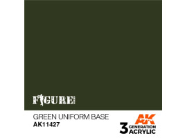 Акриловая краска GREEN UNIFORM BASE – ЗЕЛЁНАЯ УНИФОРМА FIGURES АК-интерактив AK11427
