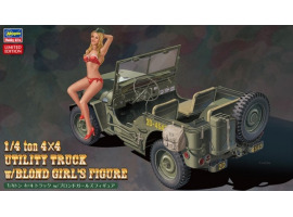 обзорное фото Scale model 1/24 4x4 SUV with a load capacity of 1/4 ton with a figure of a blonde Hasegawa 52249 Cars 1/24