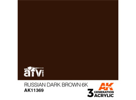 обзорное фото Акриловая краска RUSSIAN DARK BROWN 6K Русский тёмно - коричневый – AFV АК-интерактив AK11369 AFV Series