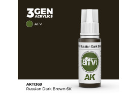 Акрилова фарба RUSSIAN DARK BROWN 6K Російська темно-коричнева – AFV АК-interactive AK11369