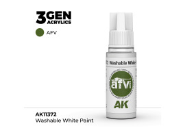 Акрилова фарба WASHABLE WHITE PAINT / миюча біла фарба - AFV АК-interactive AK11372