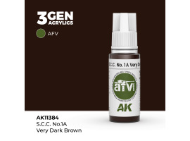 Акрилова фарба S.C.C. NO.1A VERY DARK BROWN / Темно-коричневий - AFV АК-інтерактив AK11384