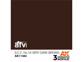 обзорное фото Акриловая краска S.C.C. NO.1A VERY DARK BROWN / Тёмно - коричневый – AFV АК-интерактив AK11384 AFV Series