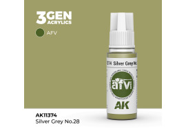 Акрилова фарба SILVER GREY NO.28 / Срібно-сірий – AFV АК-interactive AK11374