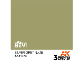 обзорное фото Акриловая краска SILVER GREY NO.28 / Серебряно - серый – AFV АК-интерактив AK11374 AFV Series