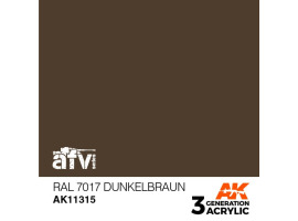 обзорное фото Акрилова фарба RAL 7017 DUNKELBRAUN / Тёмно - коричневий – AFV АК-интерактив AK11315 AFV Series