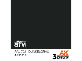 обзорное фото Акрилова фарба RAL 7021 DUNKELGRAU / Темно-сірий – AFV АК-interactive AK11316 AFV Series