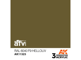 обзорное фото Акрилова фарба RAL 6040 F9 HELLOLIV / Світло-оливковий – AFV АК-interactive AK11323 AFV Series