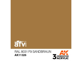 обзорное фото Acrylic paint RAL 8031 F9 SANDBRAUN / Sand brown – AFV AK-interactive AK11326 AFV Series