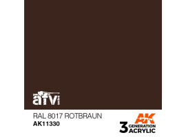 обзорное фото Акриловая краска RAL 8017 ROTBRAUN / Красно - бурый – AFV АК-интерактив AK11330 AFV Series