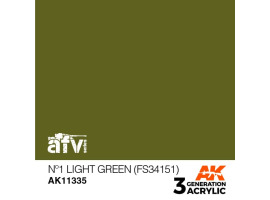 обзорное фото Акриловая краска Nº1 LIGHT GREEN Светло - зелёный – AFV (FS34151) АК-интерактив AK11335 AFV Series