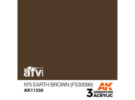 Acrylic paint Nº5 EARTH BROWN – AFV (FS30099) AK-interactive AK11336