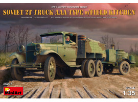 обзорное фото Збірна модель 1/35 Радянська вантажівка 2 тонни, тип AAA, з польовою кухнею Miniart 35257 Автомобілі 1/35