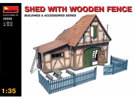 обзорное фото Barn with wooden fence Buildings 1/35