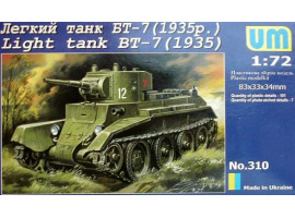 Scale model 1/72 Wheeled-tracked tank BT-7 UniModels 310