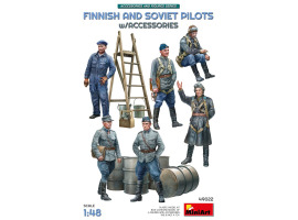 Сборная модель 1/48 Фигуры Финские и советские пилоты времен Второй мировой войны с аксессуарами