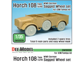 обзорное фото German Horch 108 typ 1a/40 Sagged Wheel set ( for ICM/Tamiya 1/35) Смоляные колёса