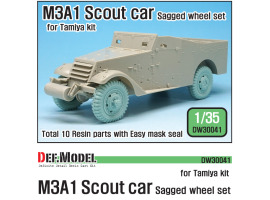 обзорное фото US M3A1 Scout car Sagged Wheel set ( for Tamiya 1/35) Смоляные колёса