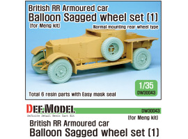 обзорное фото British RR Armoured car balloon Sagged Wheel set- Early ( for Meng 1/35) Resin wheels