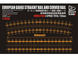обзорное фото Збірна модель 1/35 Рейки для європейської залізниці (прямі та зігнуті) 720мм T-Model TK3505D Залізниця 1/35