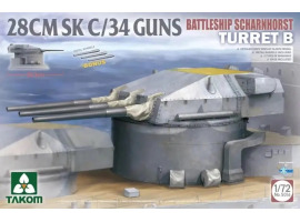 Scale model 1/72 Gun Battleship SCHARNHORST Turret B 28 CM SK C/34 Takom 5016