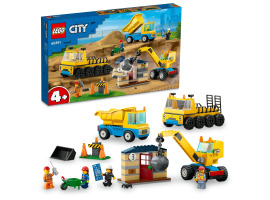 обзорное фото Конструктор LEGO City Будівельна вантажівка й кулястий кран-таран 60391 City