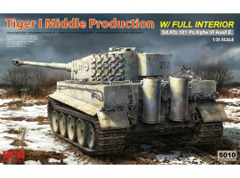 Збірна модель 1/35 Танк Sd.Kfz. 181 Pz.kpfw.VI Ausf. E Tiger I середнього виробництва з повним інтер'єром Rye Field Model 5010