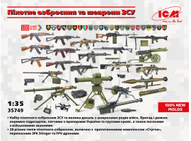 обзорное фото Scale model 1/35 Infantry weapons and chevrons of the Ukrainian Armed Forces ICM 35749 Accessories