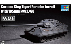 Збірна модель 1/72 німецький танк  King Tiger (Porsche turret) гармата105 kwk L/68 Trumpeter 07161