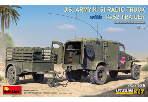 Сборная модель 1/35 Радиогрузовик K51 армии США с прицепом K52 (с интерьер) МиниАрт 35418
