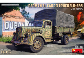 Сборная модель 1/35 Немецкий грузовой автомобиль 3T 3,6-36S Mid Prod МиниАрт 35456