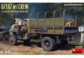 Сборная модель 1/35 Грузовой автомобиль с металлическим кузовом G7107 и экипажем 1,5 т 4x4 МиниАрт
