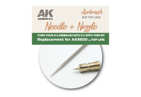 Ремкомплект для аерографа AK9600 (голка+сопло) 0,2 мм AK-interactive AK9600-02