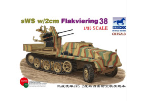 Збірна модель 1/35 Німецький напівгусеничний тягач sWS із зенітною гарматою Flakvierling 38 Bronco 35213