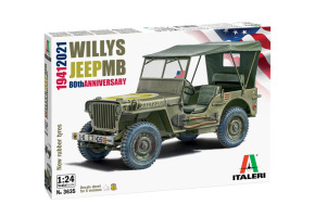 Збірна модель 1/24 Jeep Willys MB 80th Anniversary 1941-2021 Italeri 3635