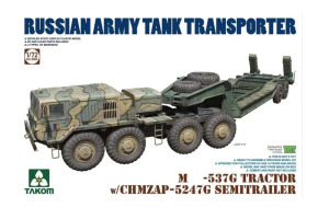 Збірна модель 1/72 Тягач МАЗ-537Г із напівпричепом ЧМЗАП-5247Г Takom 5004