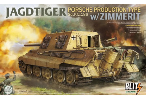 Збірна модель 1/35 САУ Jagdtiger Sd.Kfz. 186 (Porsche production type) з циммеритом Takom 8012