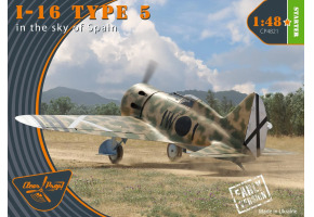 Збірна модель 1/48 Літак I-16 type 5 (у небі Іспанії рання версія) Clear Prop 4821