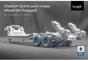 Набор колес (с деформацией) для полуприцепа ChMZAP-5247G от Trumpeter ScaleX WM 72007S