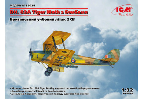 Збірна модель 1/32 Британський учбовий літак DH. 82A Tiger Moth із бомбами ICM 32038