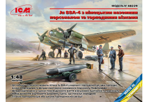 Збірна модель 1/48 Винищувач Ju 88A-4 з німецьким наземним персоналом та торпедними візками ICM 48229