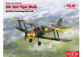 Збірна модель 1/32 Британський учбовий літак DH. 82A Tiger Moth ICM 32035